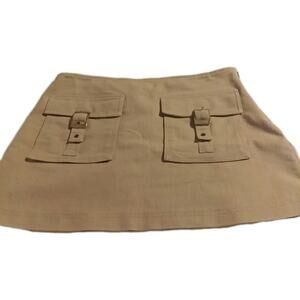 Adilisk Cargo Mini Skirt Sz Sm. Tan Preppy Side Zip Y2k